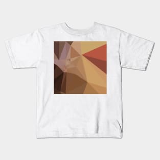 Antique Brass Brown Abstract Low Polygon Background Kids T-Shirt